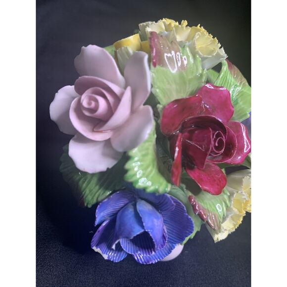 Best Denton China - Floral Bouquet in Pink Shell Display VTG from England - Picture 4 of 5